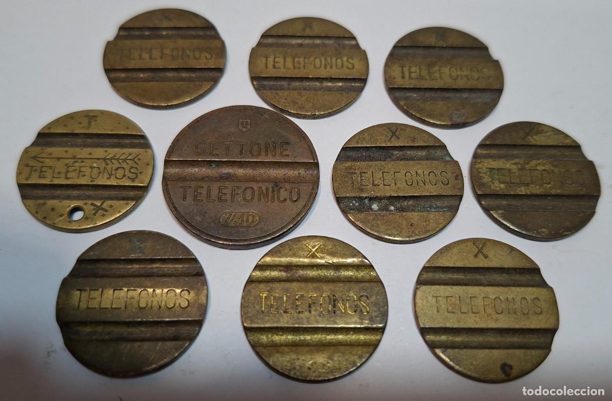 Monedas locales: LOTE DE 10 ANTIGUAS FICHAS TELEFONICAS ..A2096
