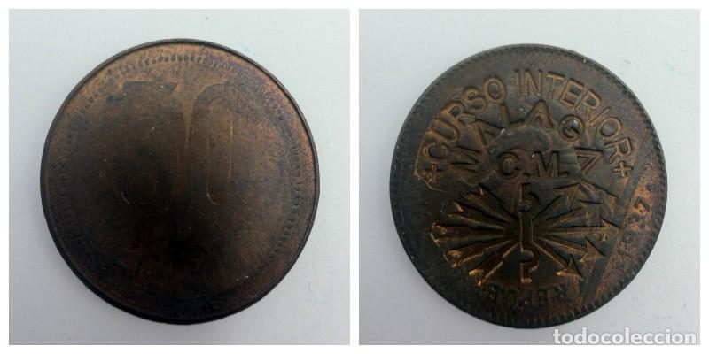 Monedas locales: FICHA. 50 CENTIMOS. RESELLADO. CURSO INTERIOR. M&Aacute;LAGA. VER FOTOS