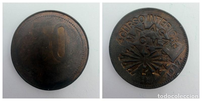 Monedas locales: FICHA. 50 CENTIMOS. RESELLADO. CURSO INTERIOR. M&Aacute;LAGA. VER FOTOS
