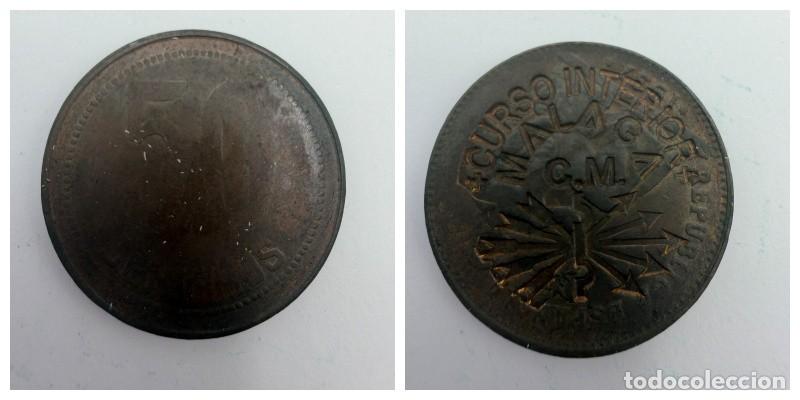 Monedas locales: FICHA. 50 CENTIMOS. RESELLADO. CURSO INTERIOR. M&Aacute;LAGA. VER FOTOS