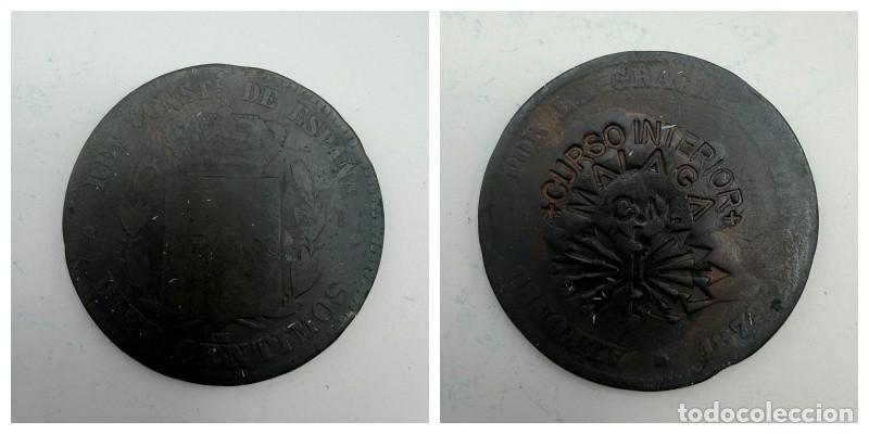 Monedas locales: FICHA. 10 CENTIMOS. RESELLADO. CURSO INTERIOR. M&Aacute;LAGA. VER FOTOS
