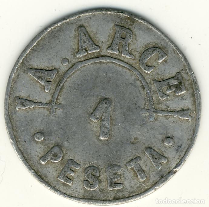 Monedas locales: FICHA DINERARIA - 1 PESETA A. ARCE