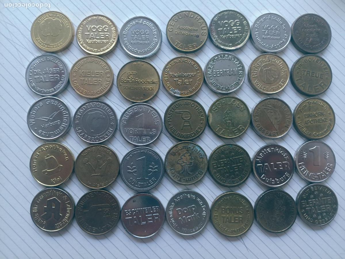 Monedas locales: Alemania. Lote 35 fichas diferentes de farmacia, Alemania, Apotheke