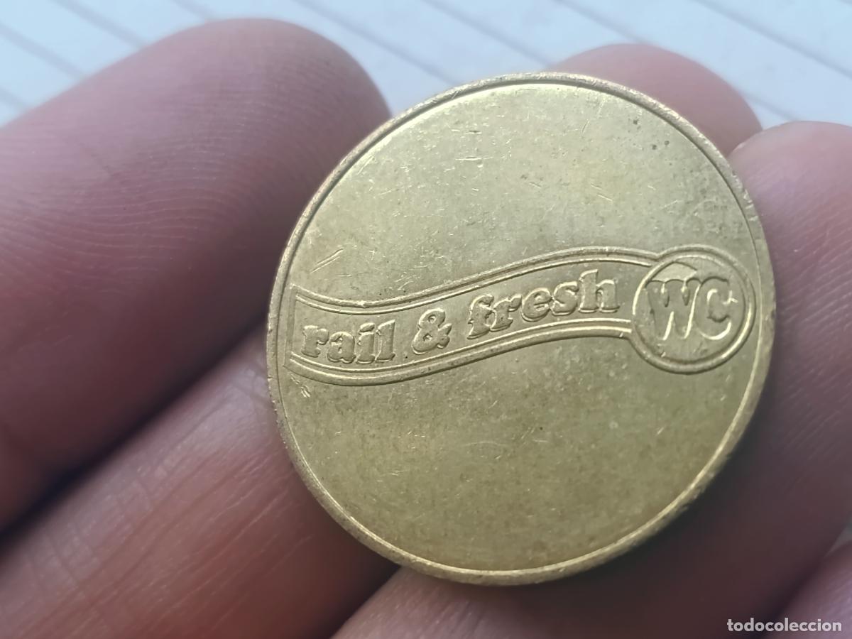 Monedas locales: Alemania. Ficha, WC ferrocarril, rail & fresh, token, jet&oacute;n