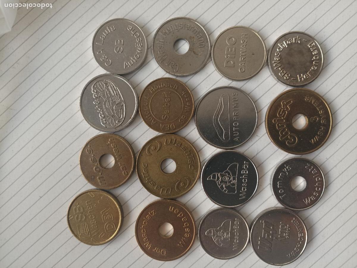 Monedas locales: 16 fichas de lavado de coche diferentes