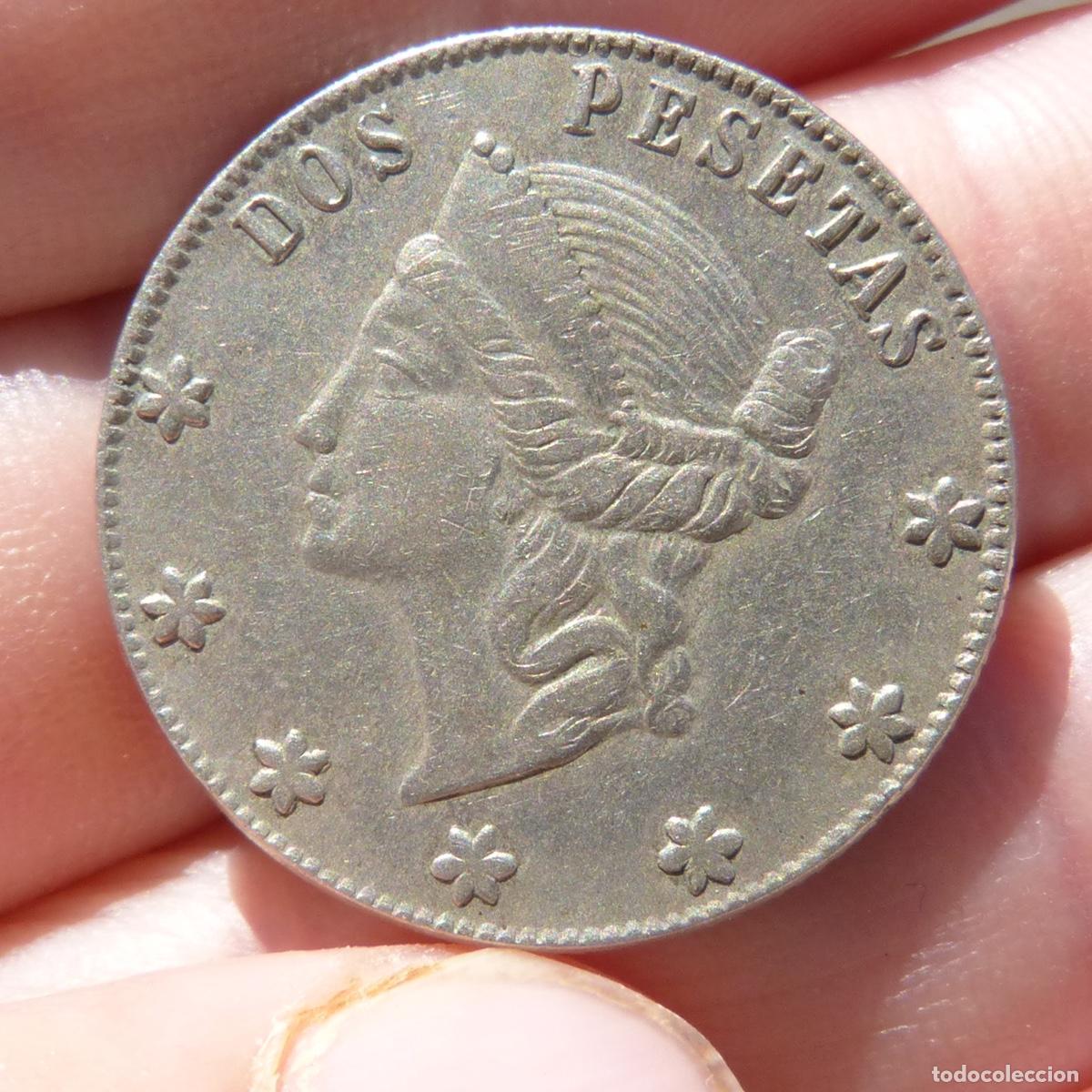 Monedas locales: Antigua ficha de casino o moneda provisional , 2 pesetas , 9,20gr. 26,5mm. Por catalogar.