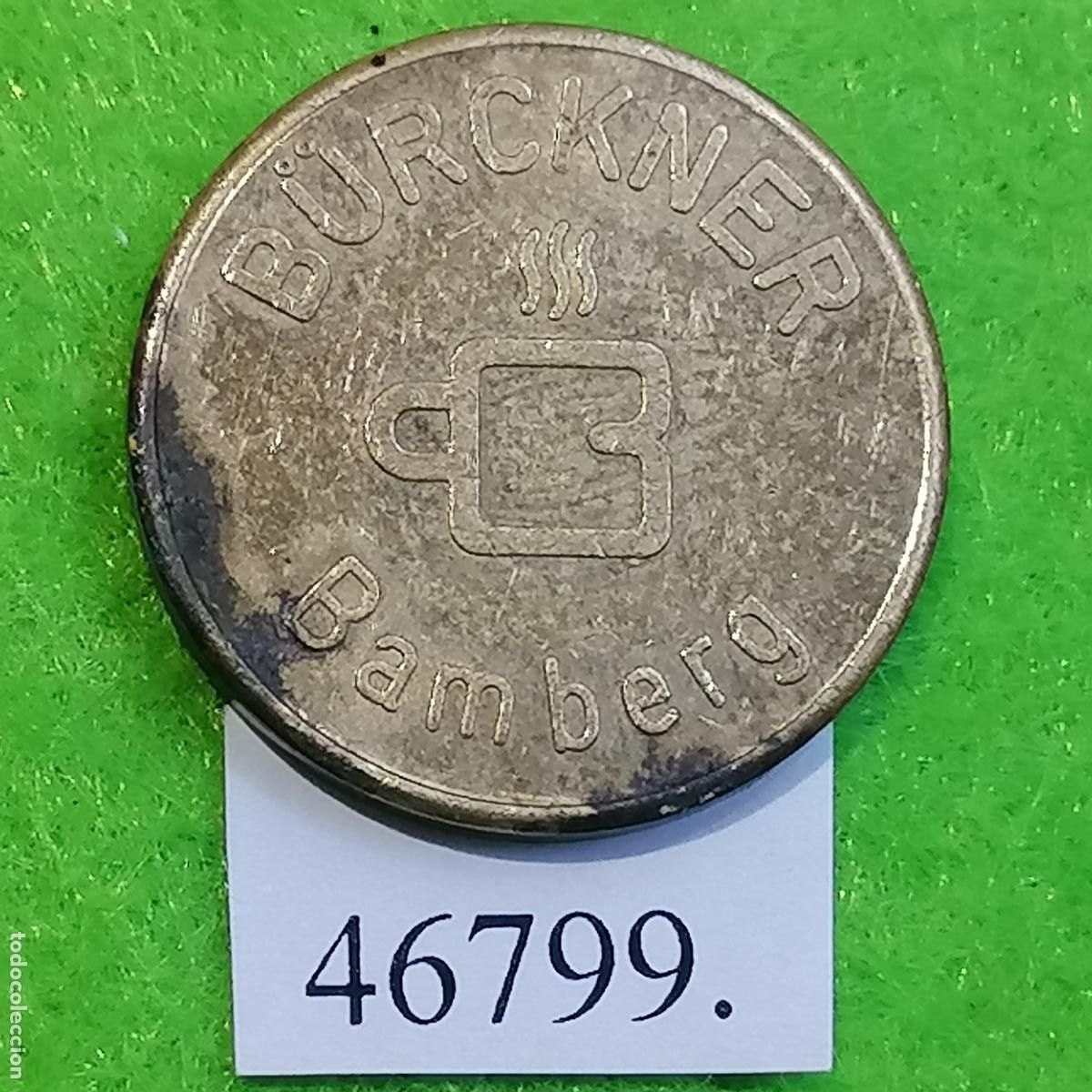 Monedas locales: Ficha Alemania, Bamberg, caf&eacute;, consumici&oacute;n, B&Uuml;RCKNER, Token, jet&oacute;n