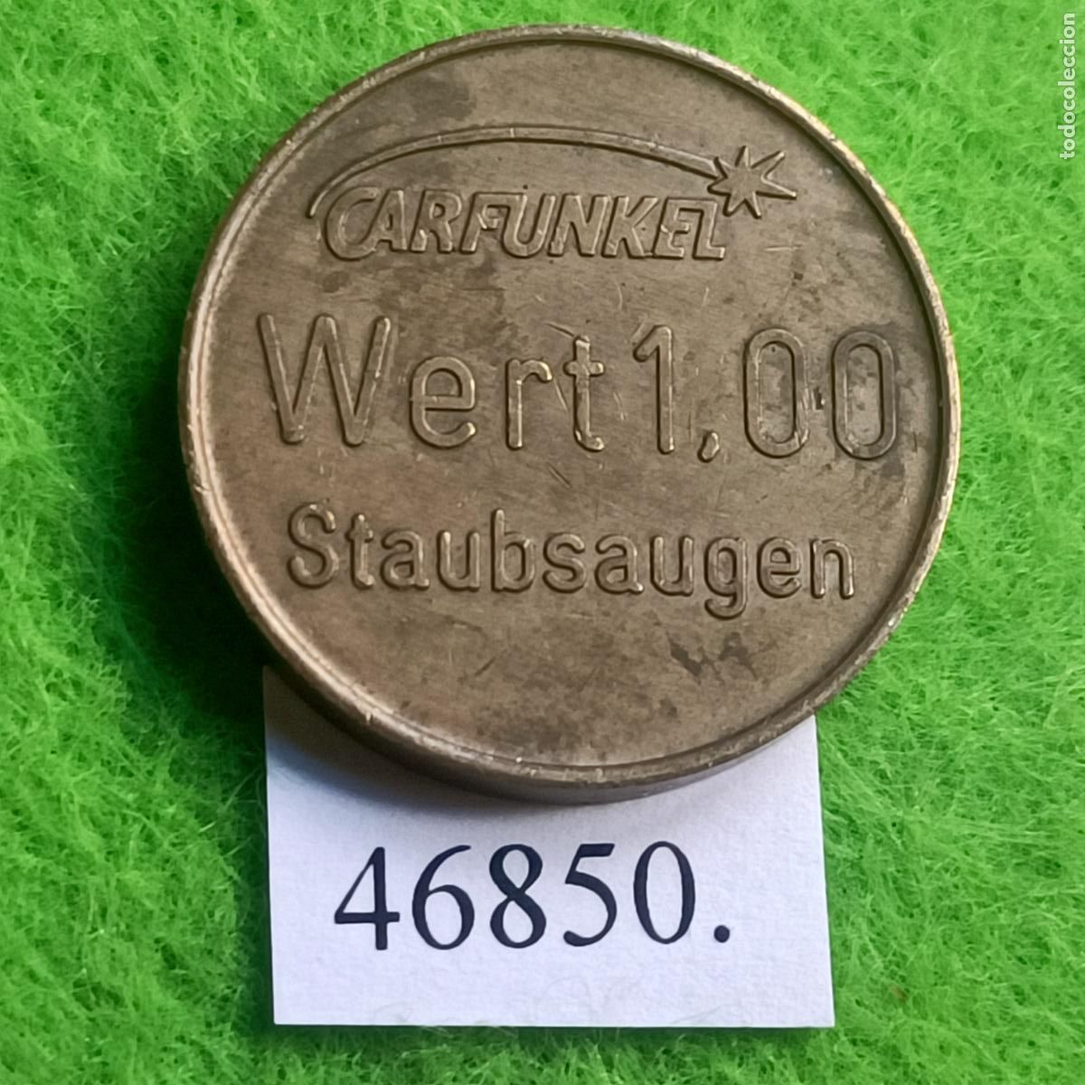 Monedas locales: ficha, Alemania.Staubsaugen, aspiradora, Car Wash, autolavado, Carfunkel, Wert 1,00, token, jet&oacute;n.
