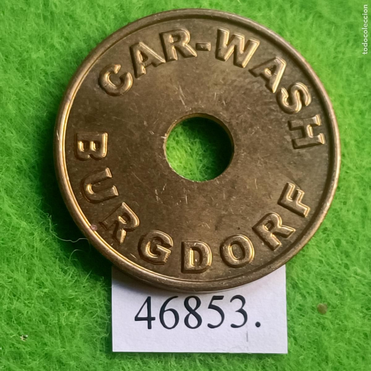 Monedas locales: ficha, Alemania, Burgdorf, autolavado, carwash, token, jet&oacute;n.