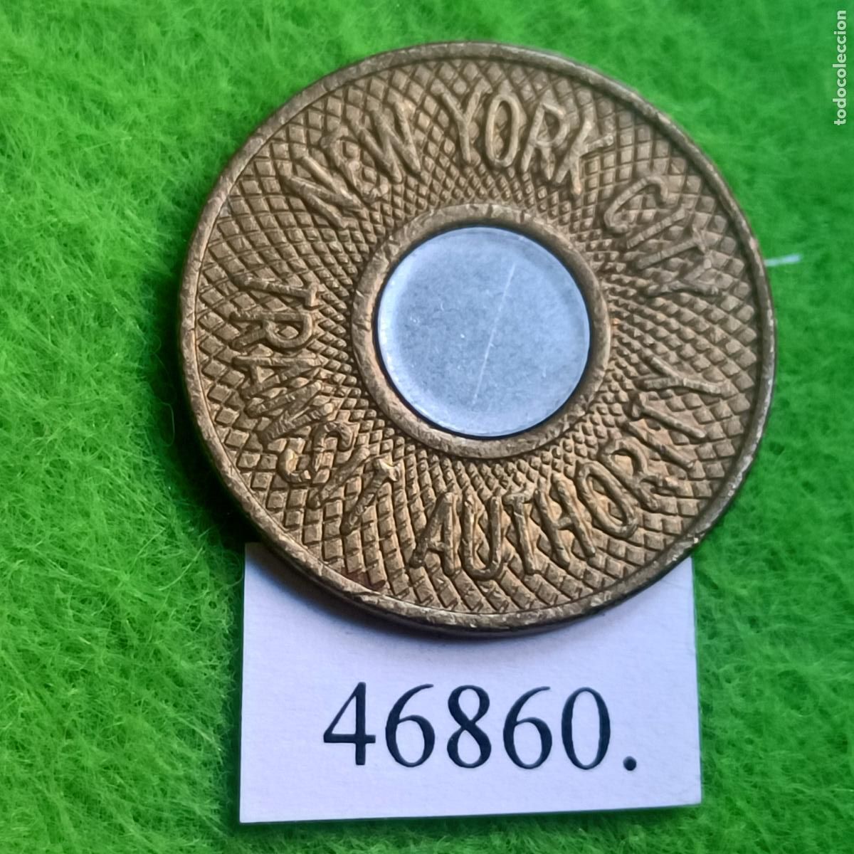 Monedas locales: Ficha Transporte USA, New York, Bimet&aacute;lica, Token, Jeton