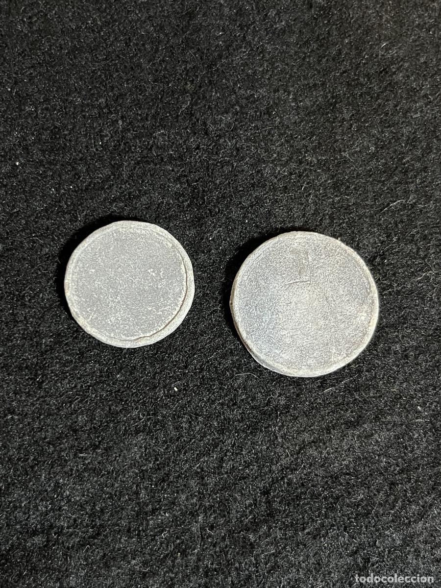 Moedas locais: Lote Antiguas Fichas Metalicas Plomo Zinc Monedas Desgastadas Vintage Industrial