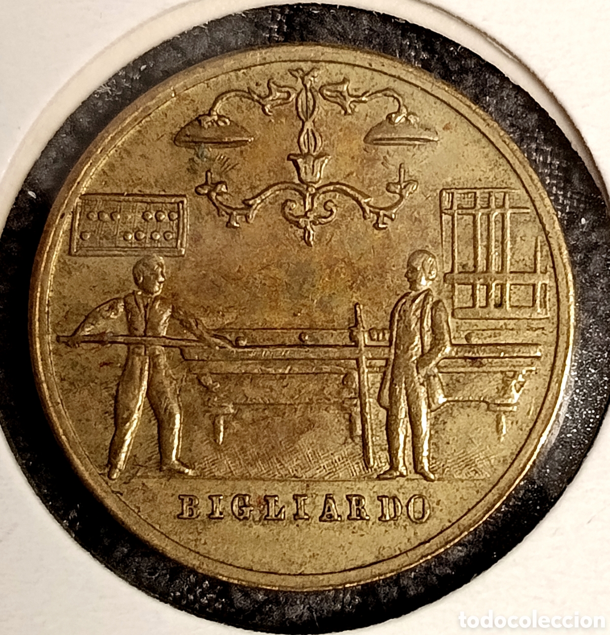 Moedas locais: Ficha de billar,sin valor.Lat&oacute;n