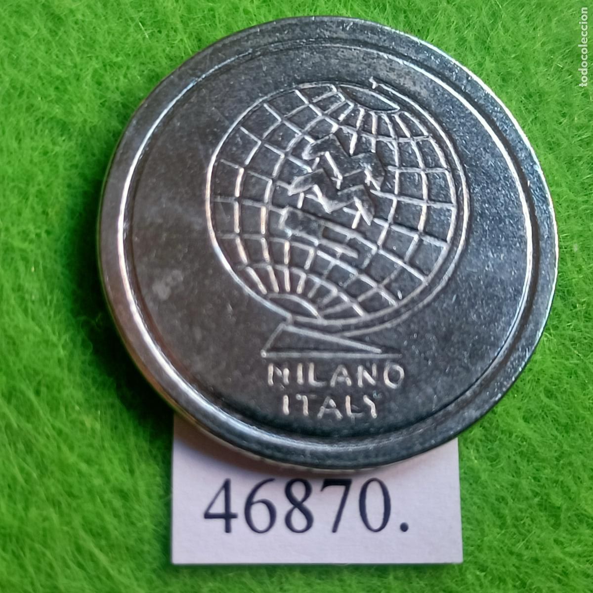 Monedas locales: Ficha Italia telefono ranurada, Milano Italy, token, jeton