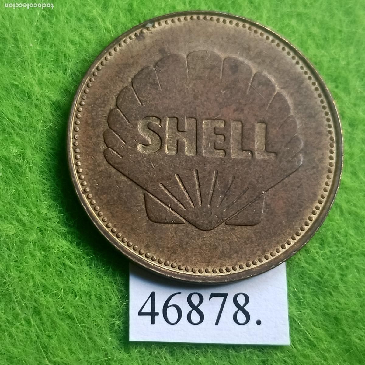 Monedas locales: ficha SHELL , LOUIS BLERIOT 1909, token, jet&oacute;n - Foto 2