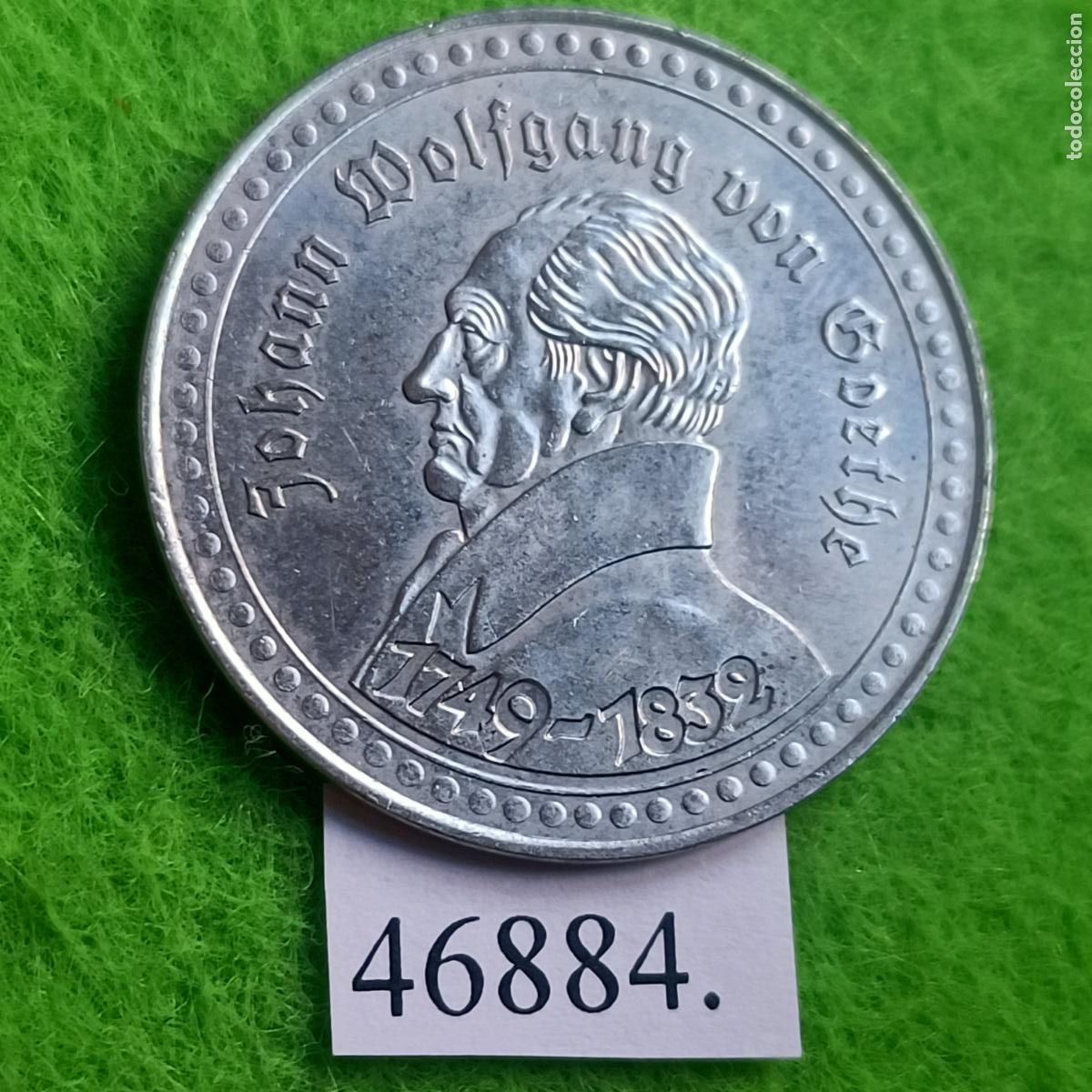 Monedas locales: Ficha Alemania, Johann Wolfgang von Goethe, token, jet&oacute;n