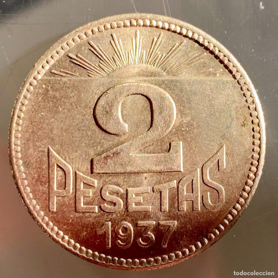 Monedas locales: Moneda 2 ptas. Asturias y Le&oacute;n (tipo 3) - Foto 2