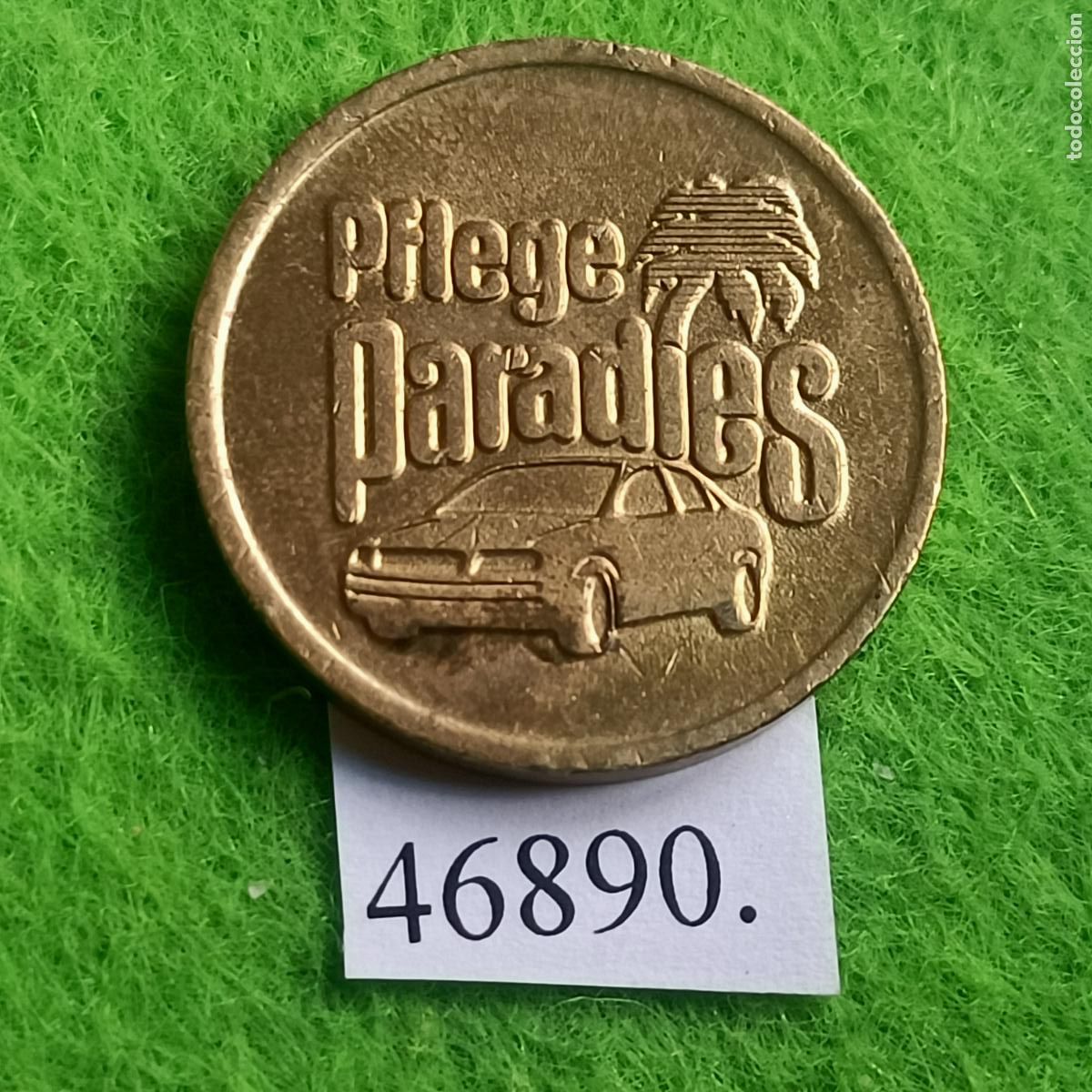 Monedas locales: Ficha Alemania,, Berlin autolavado, carwash, Pflege Paradies, token, jet&oacute;n