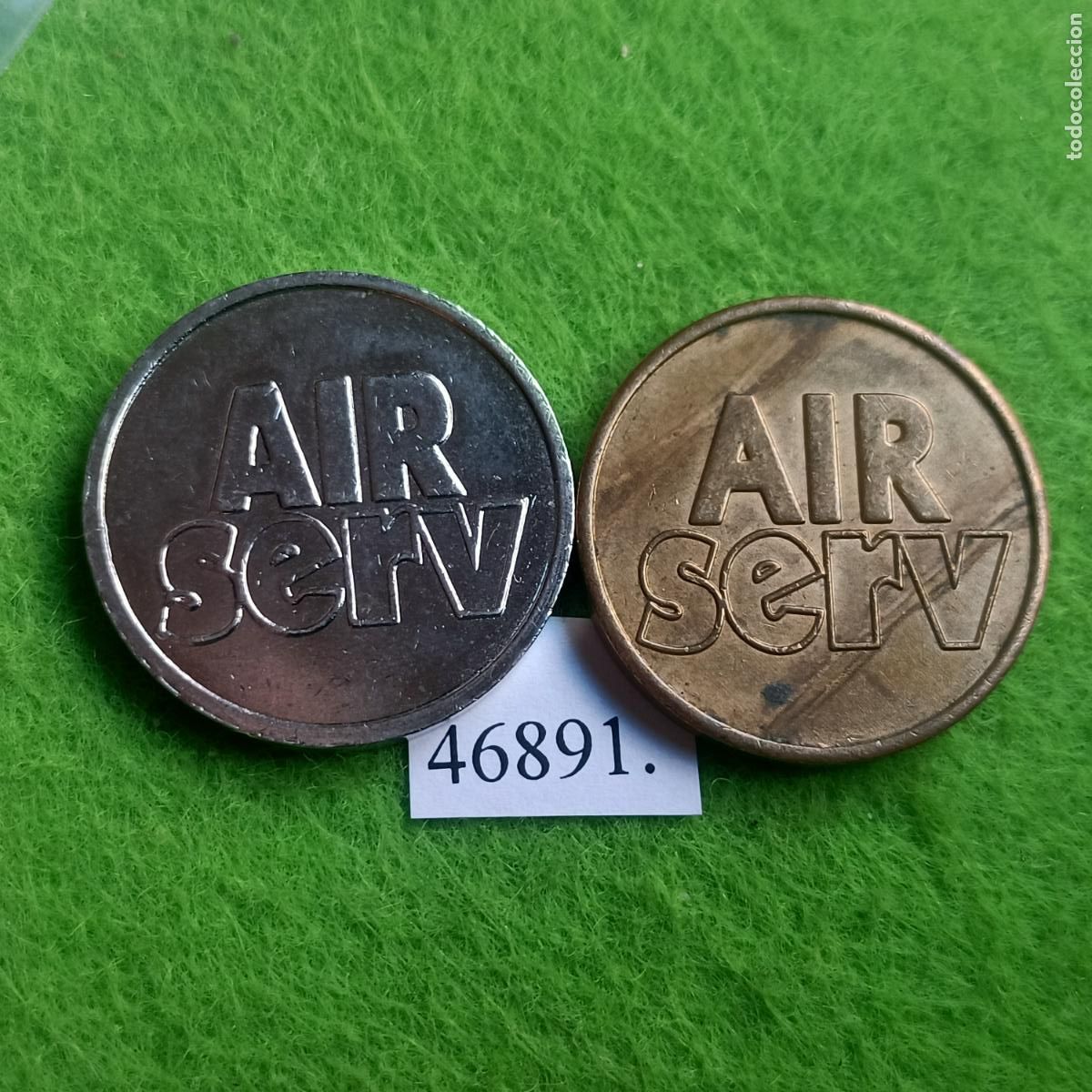 Monedas locales: Ficha Alemania, lote 2 variante metal, autolavado, carwash, Air Serv, token, jet&oacute;n