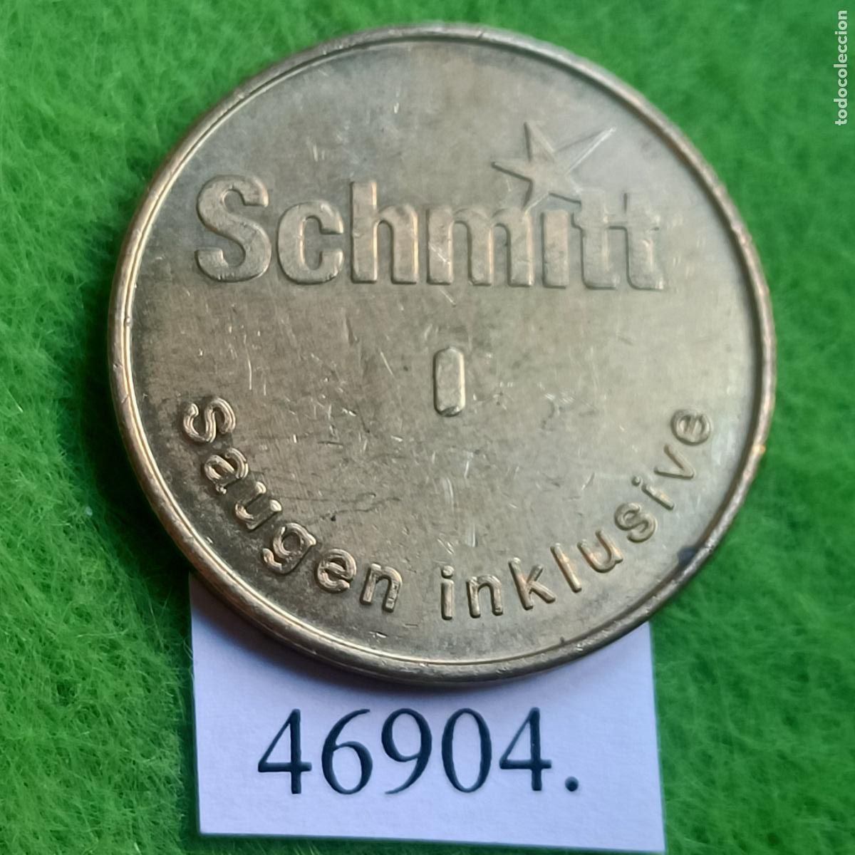 Monedas locales: Ficha, Alemania, autolavado, carwash, Schmitt, Saugen inklusive (aspirado incluido) jet&oacute;n