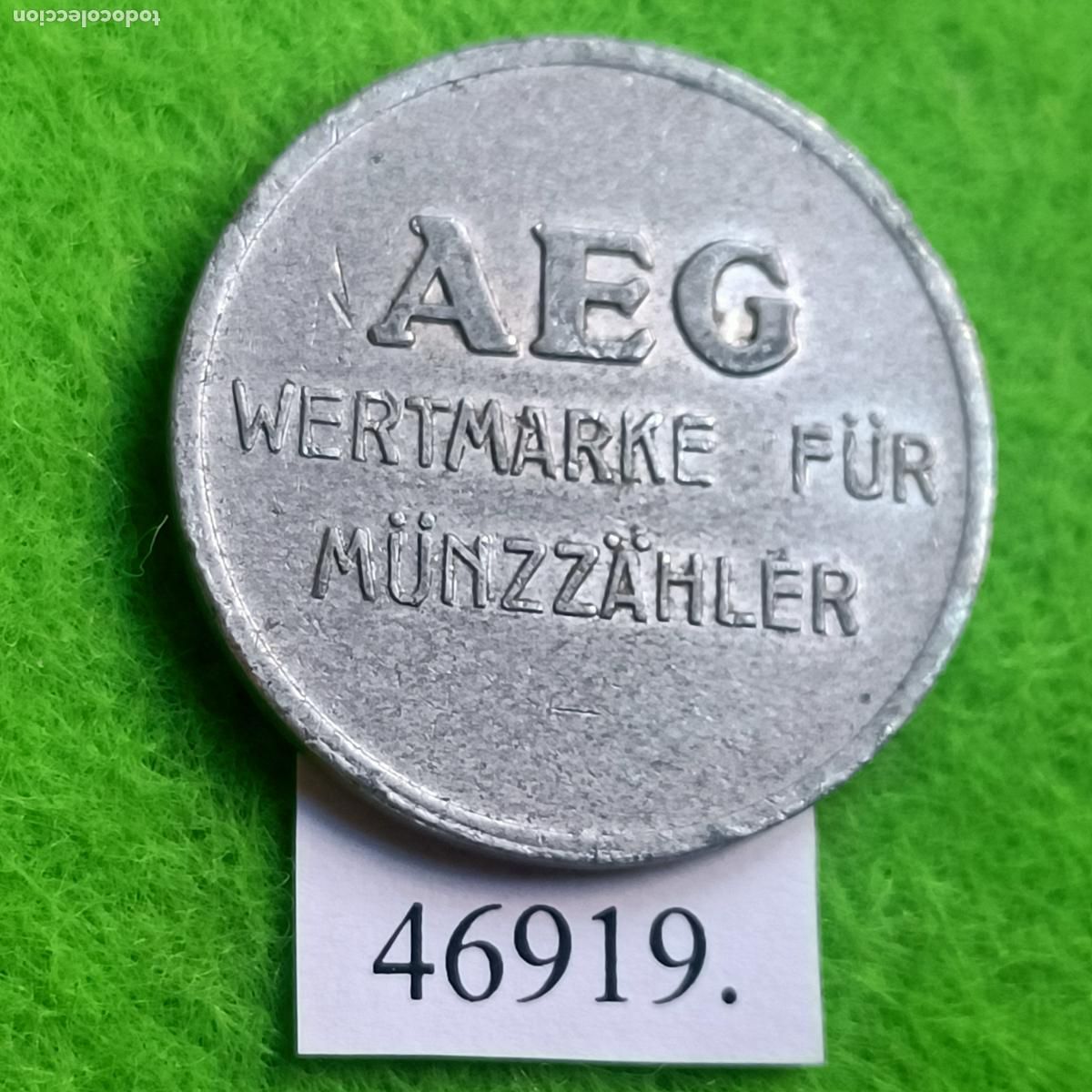 Monedas locales: Ficha AEG WERTMARKE F&Uuml;R M&Uuml;NZZ&Auml;HLER, , autoservicio , token jet&oacute;n