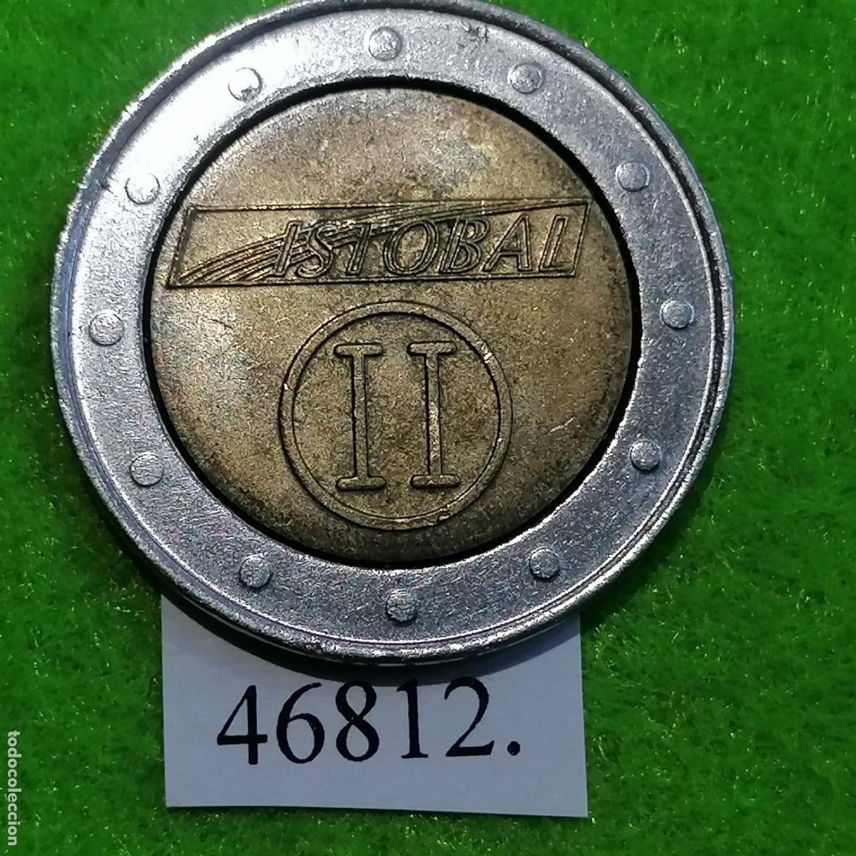 Monedas locales: Ficha autolavado, carwash, ISTOBAL II, bimetalica, token, jet&oacute;n