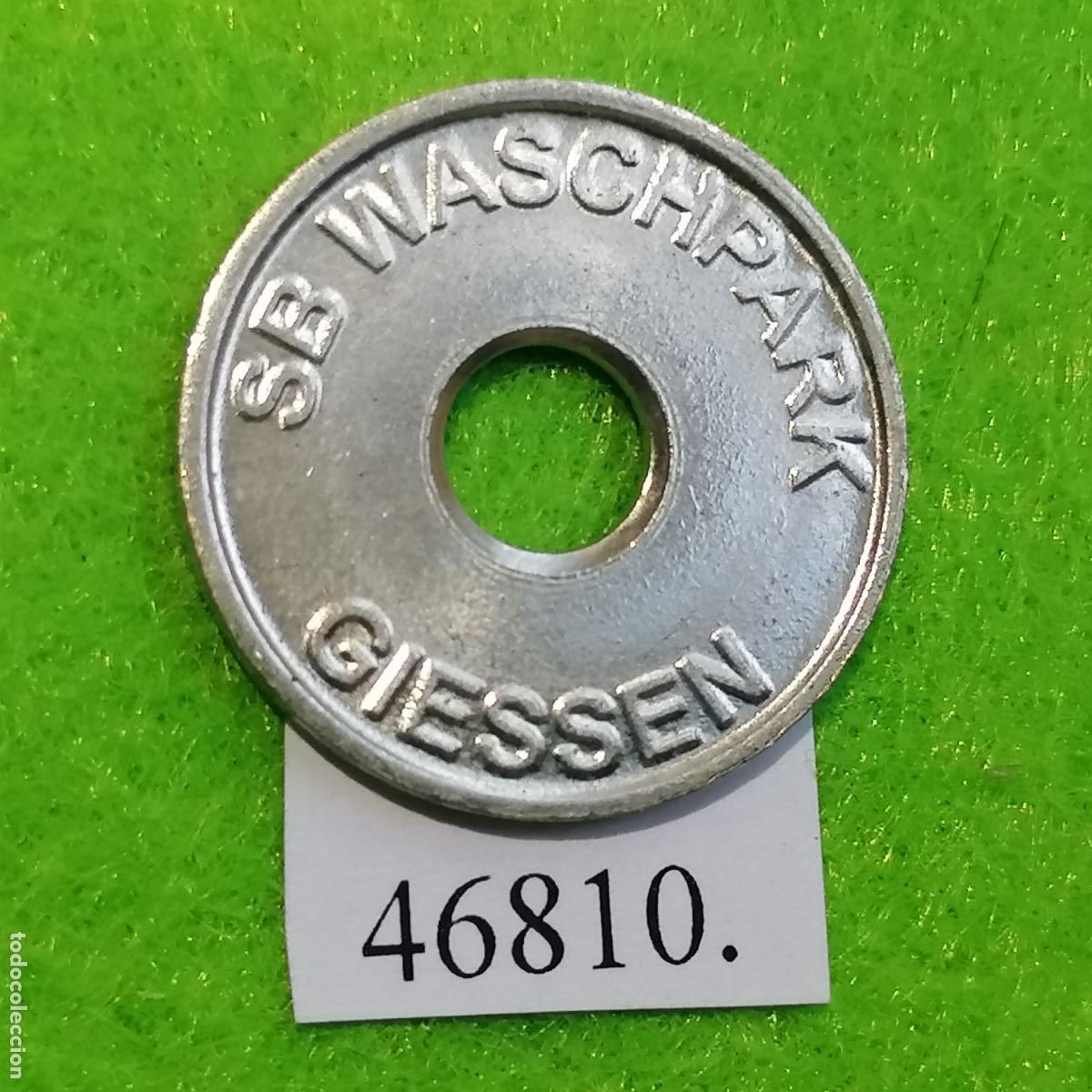 Monedas locales: Ficha Alemania, Giessen, autolavado, carwash, SB Waschpark, token, jet&oacute;n