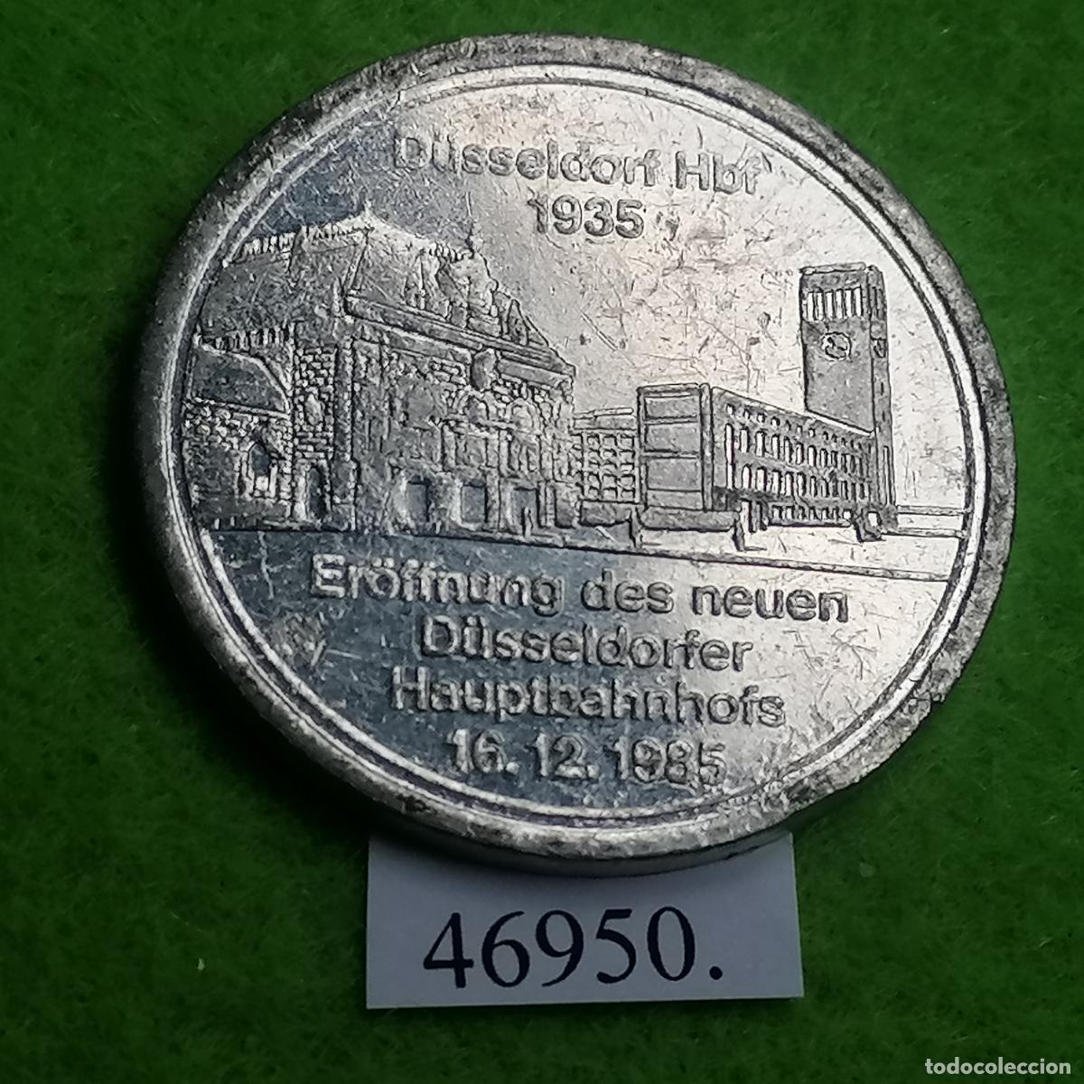 Monedas locales: Ficha medalla Alemania, 150 aniversario de los ferrocarriles alemanes, token, jet&oacute;n