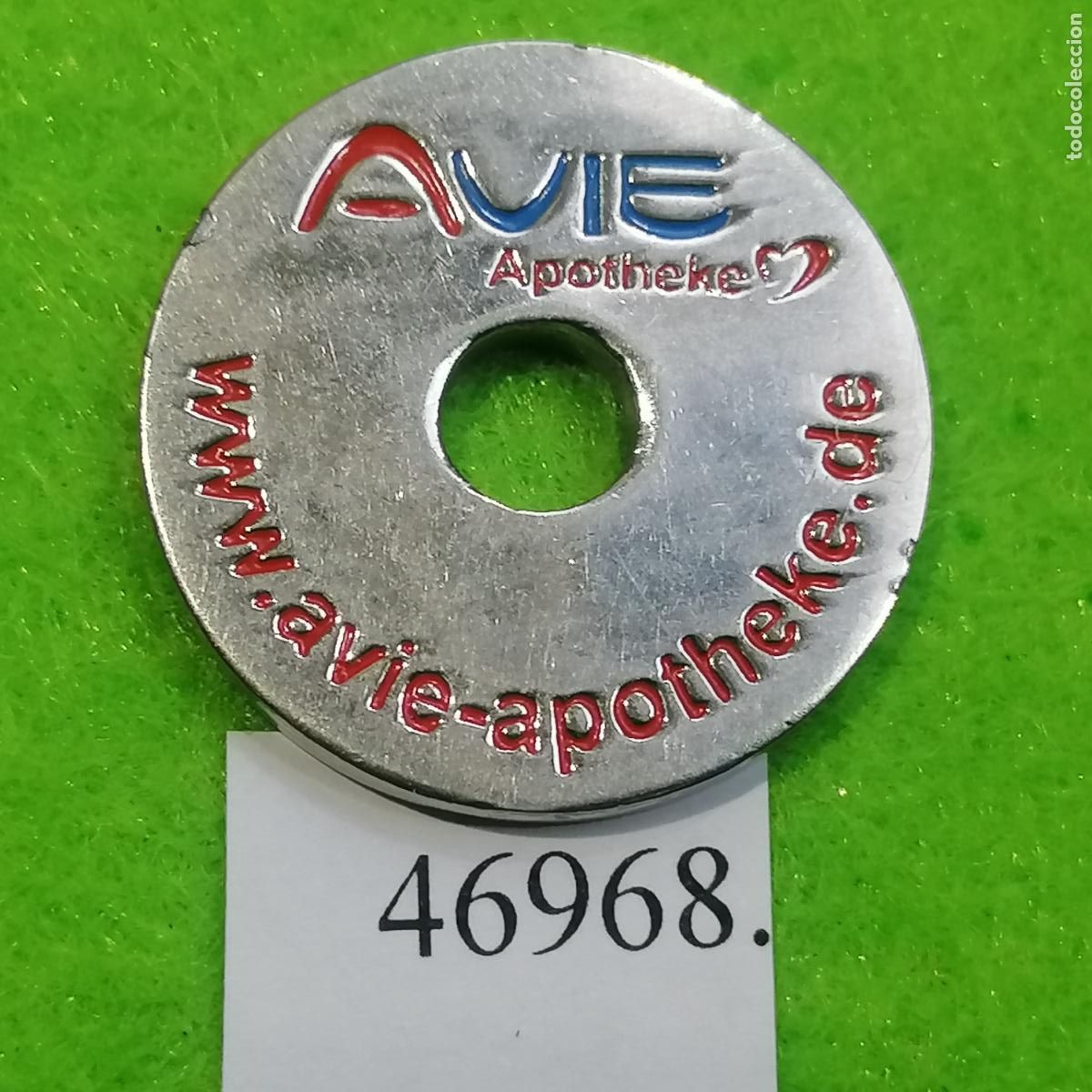 Monedas locales: Ficha Alemania, Farmacia Avie, Apotheke, token, jet&oacute;n