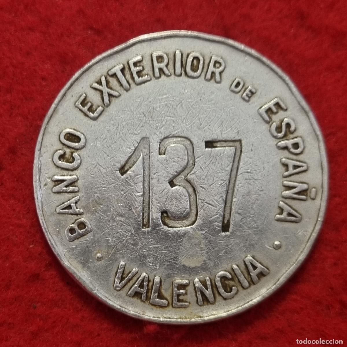 Monedas locales: FICHA PUBLICIDAD BANCO EXTERIOR DE ESPA&Ntilde;A VALENCIA GRANDE ANTIGUA ORIGINAL C29