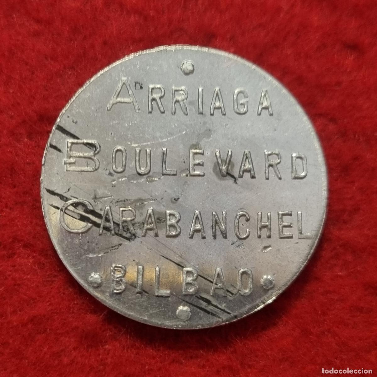 Monedas locales: FICHA ARRIAGA BOULEVARD CARABANCHEL BILBAO 1 PESETA ANTIGUA ORIGINAL C29