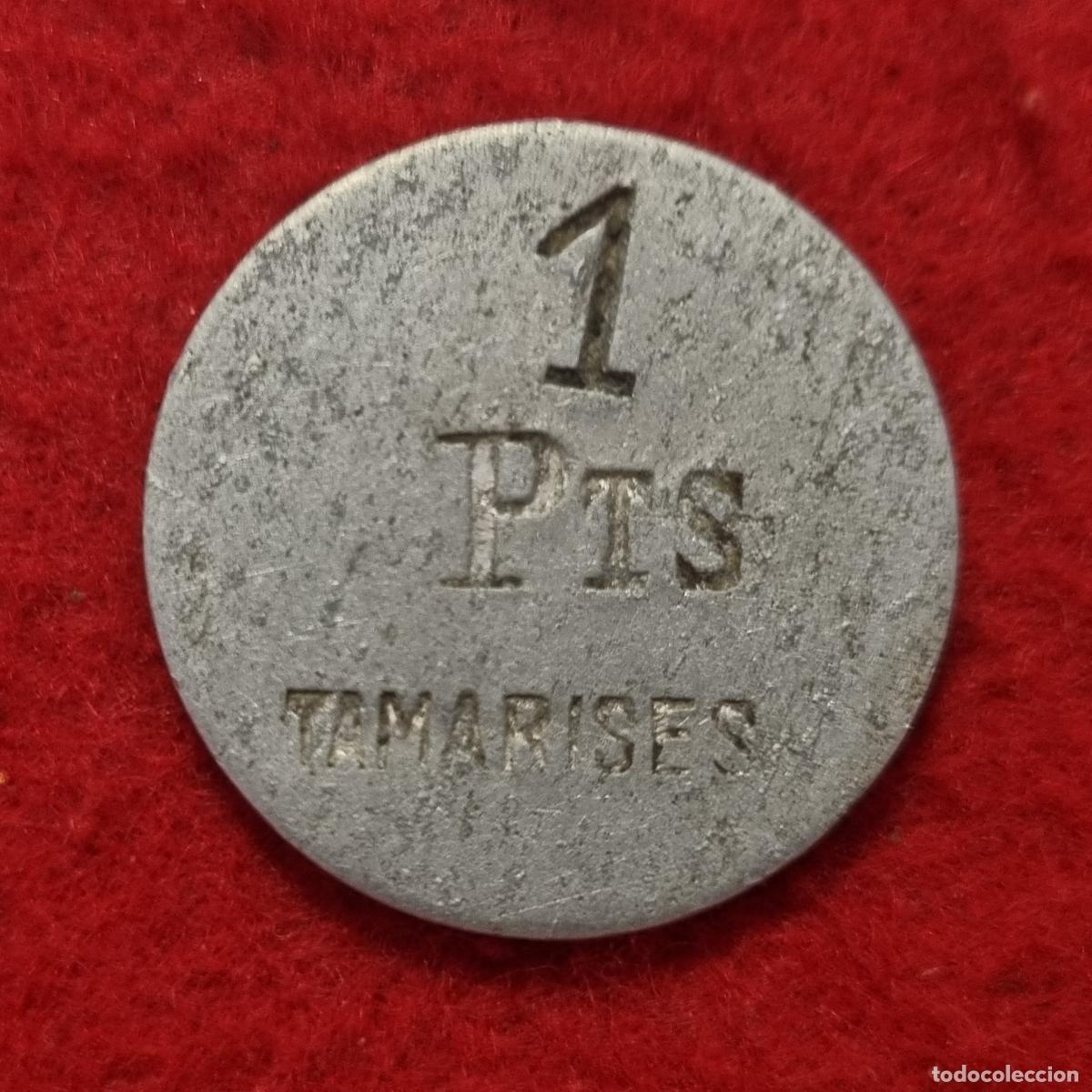 Monedas locales: FICHA HOTEL TAMARISES 1 PESETA PTS PLAYA DE EREAGA GUECHO ANTIGUA ORIGINAL C29