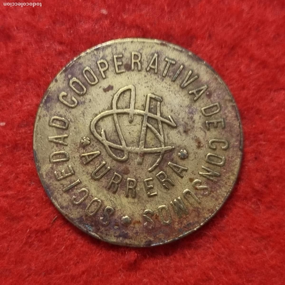 Monedas locales: FICHA SOCIEDAD COOPERATIVA DE CONSUMO AURRERA 1 KILO DE PAN ANTIGUA ORIGINAL C29