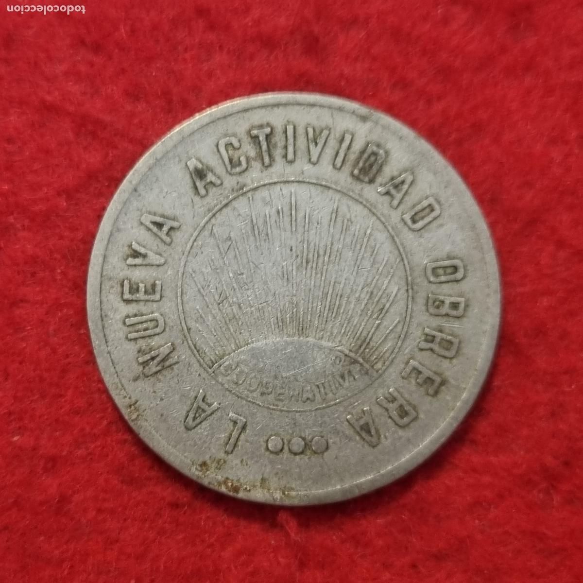 Monedas locales: FICHA LA NUEVA ACTIVIDAD OBRERA BARCELONA SANS 1932 2 PESETAS ANTIGUA ORIGINAL C29