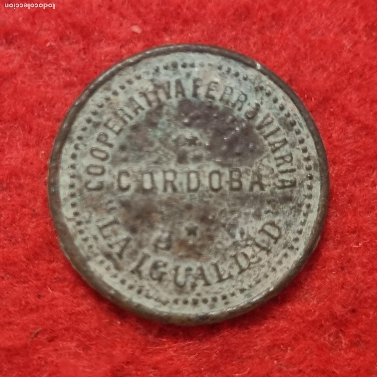 Monedas locales: FICHA COOPERATIVA FERROVIARIA LA IGUALDAD CODOBA 1/2 KILO DE 1&ordf; ANTIGUA ORIGINAL C29