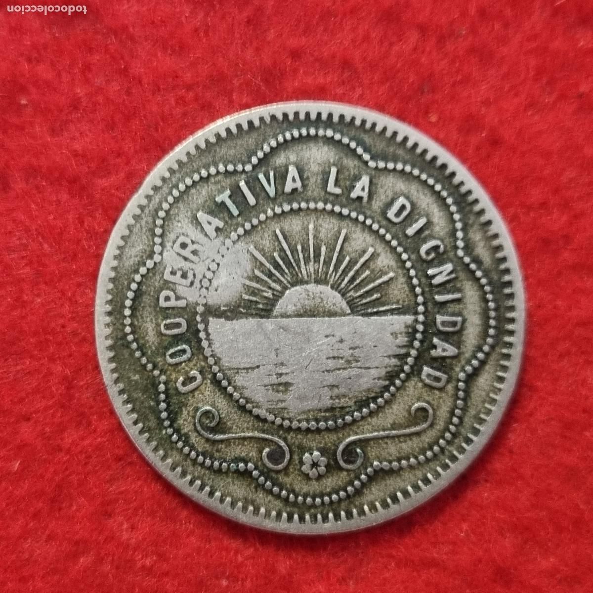 Monedas locales: FICHA COOPERATIVA LA DIGNIDAD VALOR 1 PESETA ANTIGUA ORIGINAL C29