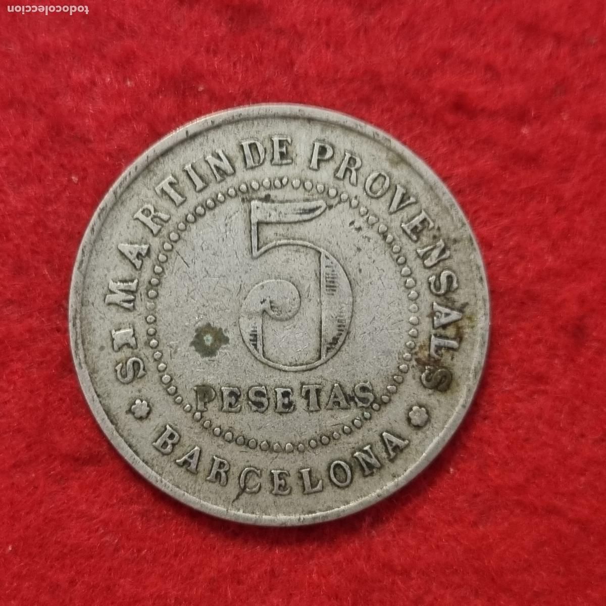 Monedas locales: FICHA COOPERATIVA PAZ Y JUSTICIA 1920 MARTIN DE PROVENSALS VALOR 1 PESETA ANTIGUA ORIGINAL C29