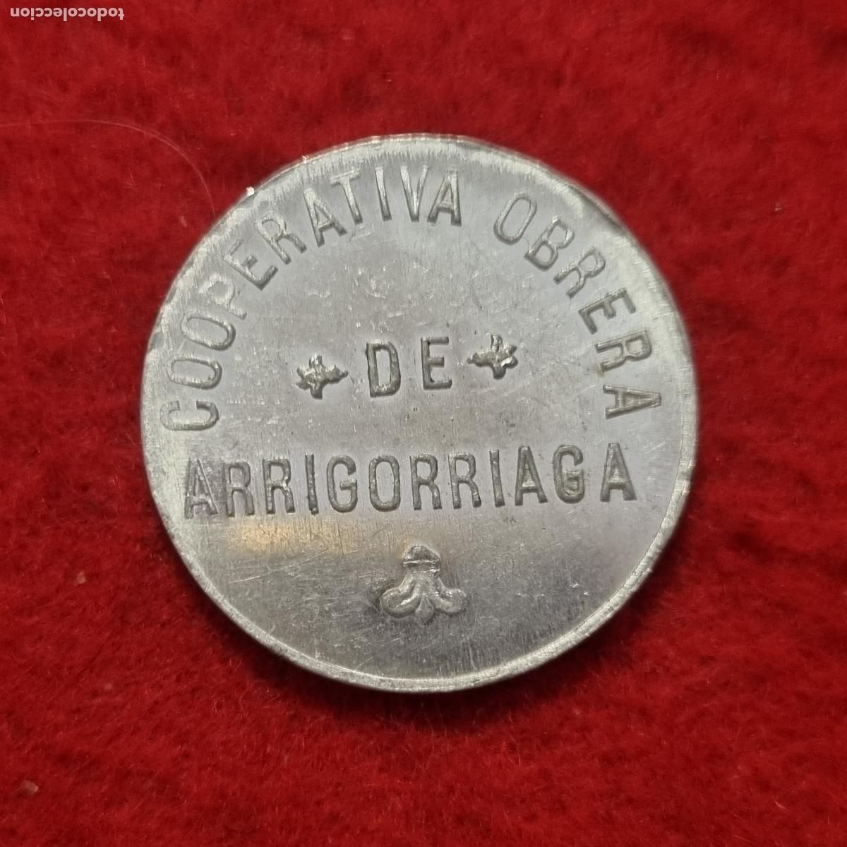 Monedas locales: FICHA COOPERARIVA OBRERA DE ARRIGORRIAGA VALOR 50 CENTIMOS ANTIGUA ORIGINAL C29