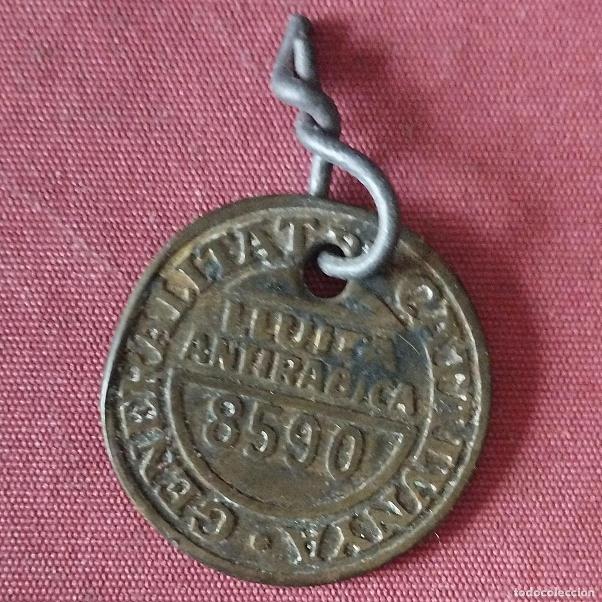 Monedas locales: ANTIGUA FICHA DINERARIA O PLACA - LLUITA ANTIRRABICA - GENERALITAT DE CATALUNYA