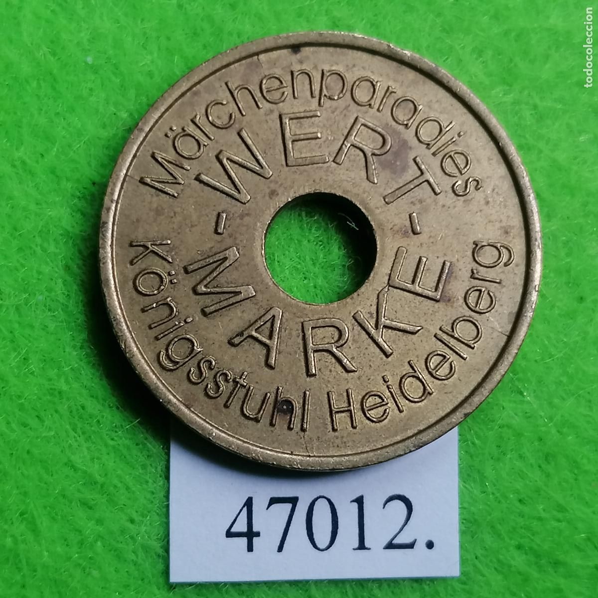 Monedas locales: Ficha Alemania, parque tem&aacute;tico infantil M&auml;rchenparadies en Heidelberg, token jet&oacute;n.
