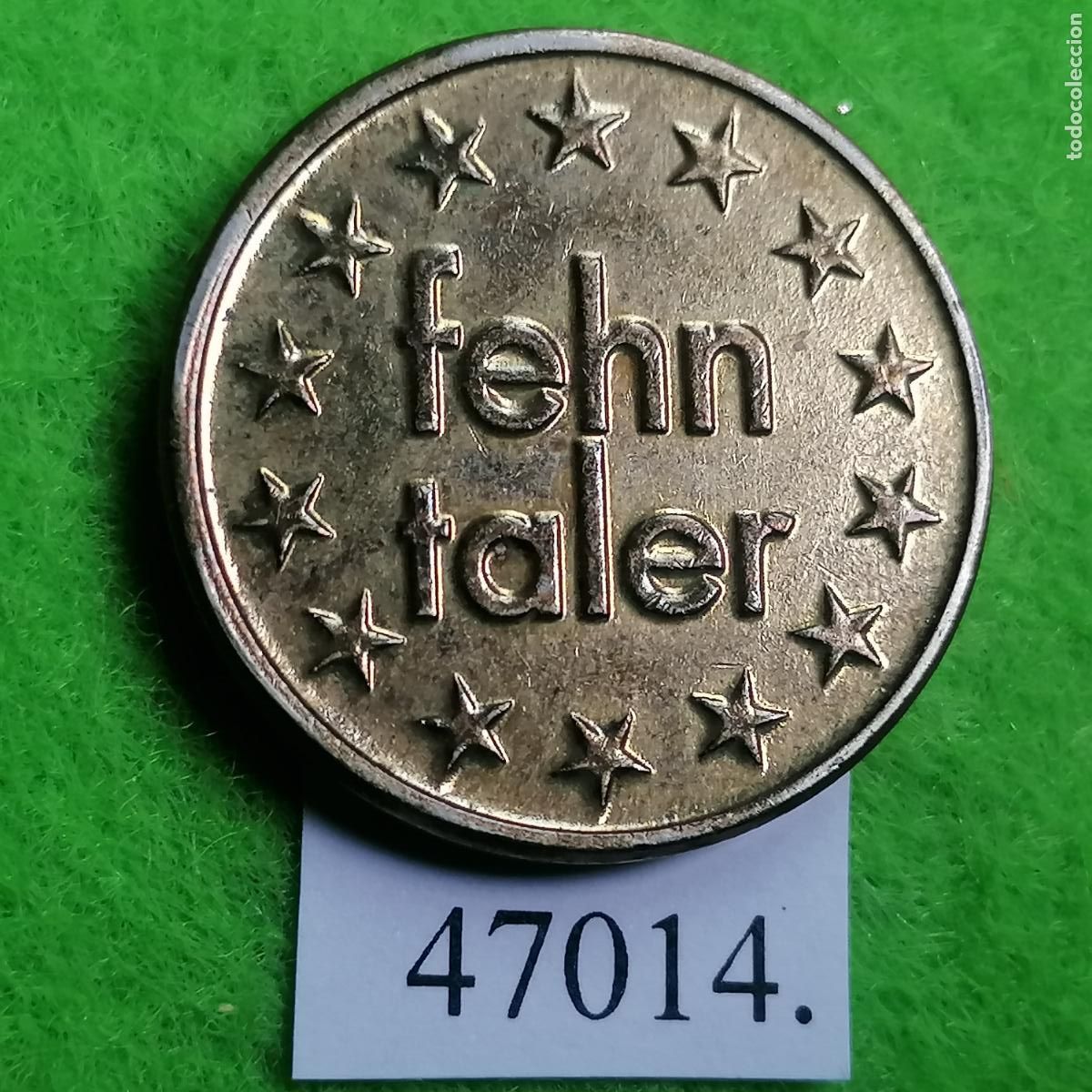 Monedas locales: Ficha Alemania Augustfehn, Farmacia, Fehn Apotheke, Token, jet&oacute;n
