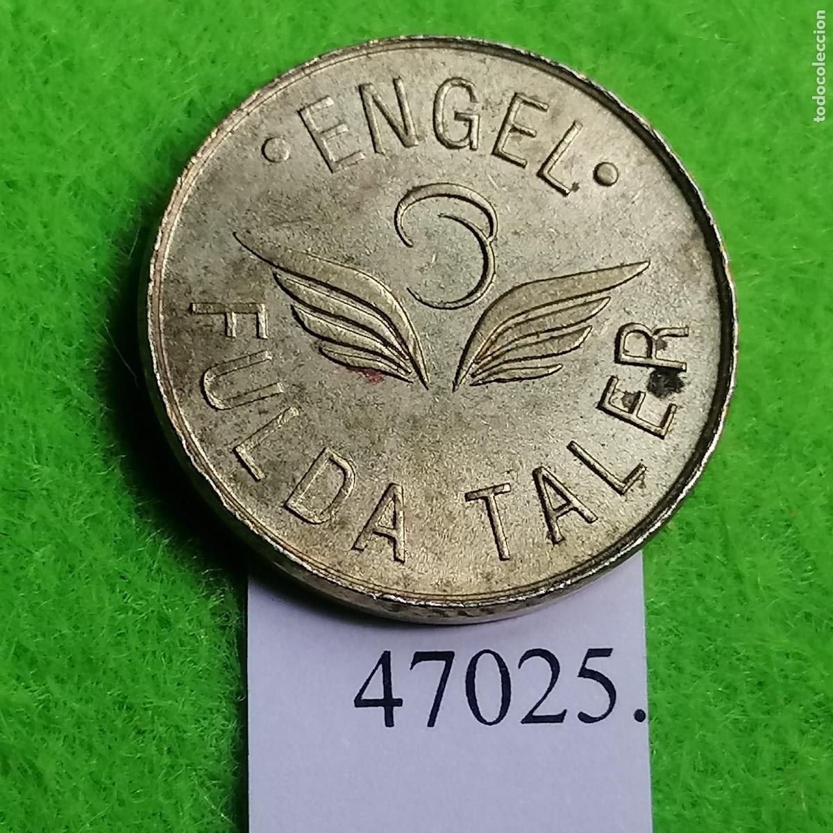 Monedas locales: Ficha Alemania, FULDA TALER, ENGEL, Apotheke, Farmacia, Token, jet&oacute;n