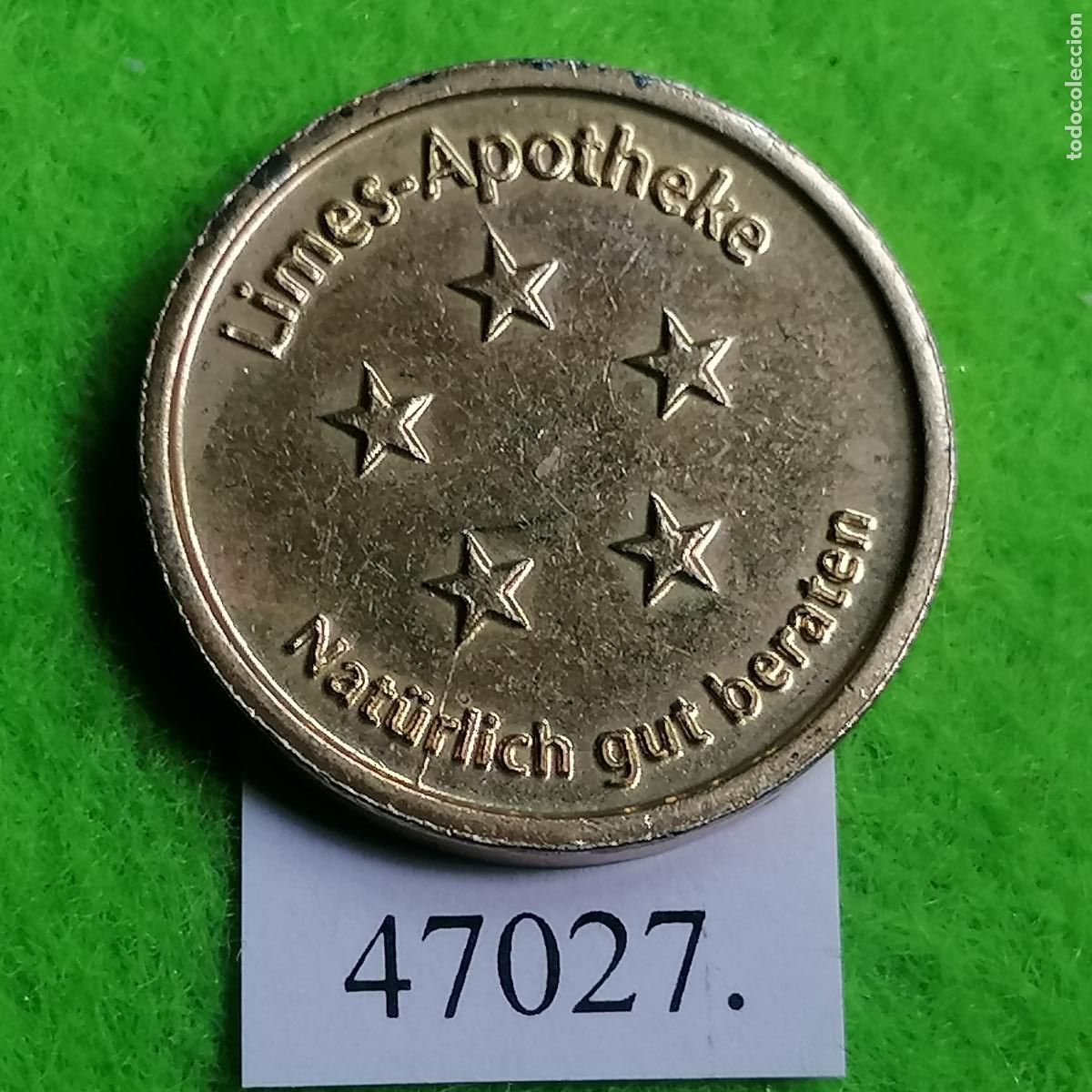 Monedas locales: Ficha Alemania, limes Apotheke, Farmacia, Token, jet&oacute;n