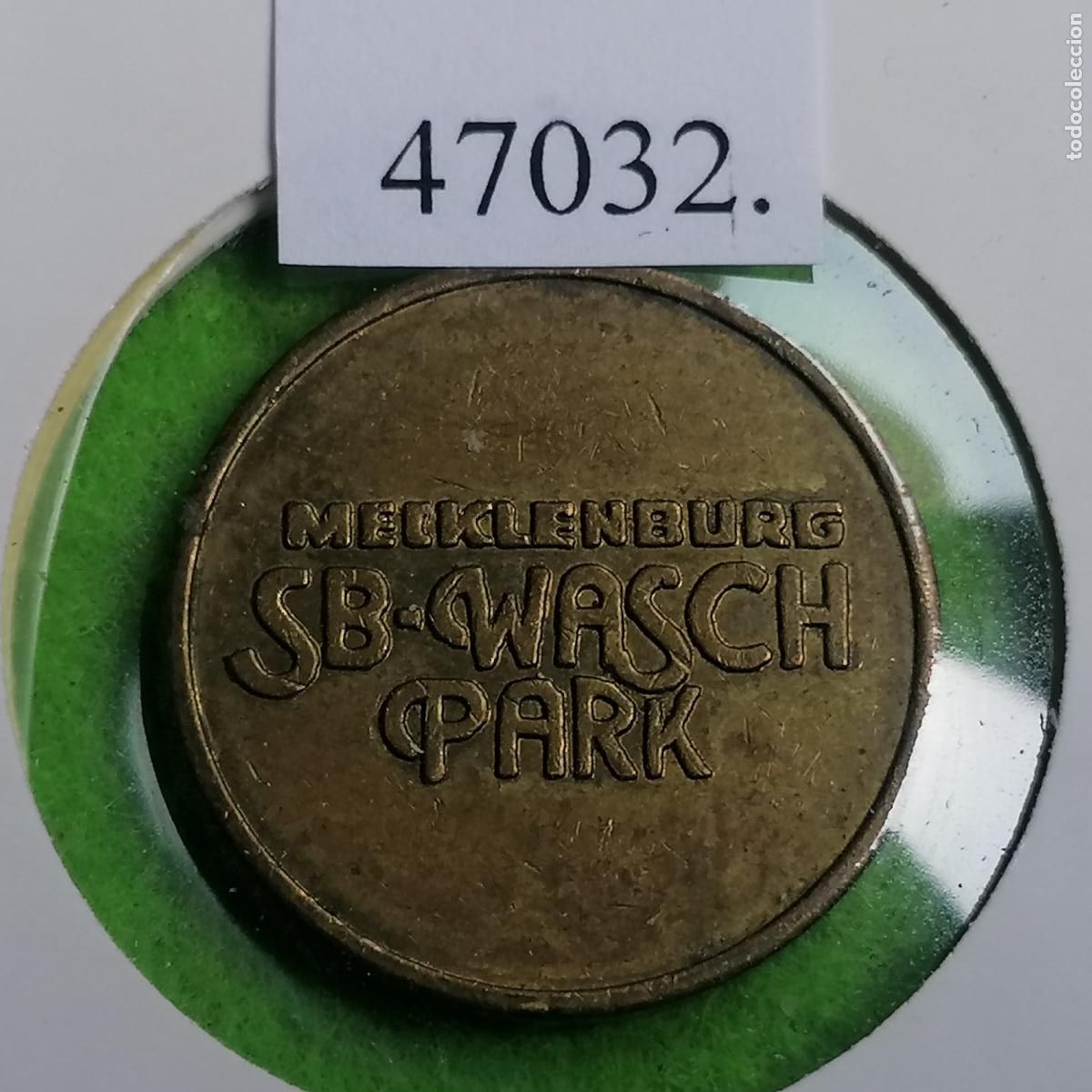 Monedas locales: Ficha Alemania Mecklenburg, SB-Wasch Park, vending, Token, jet&oacute;n