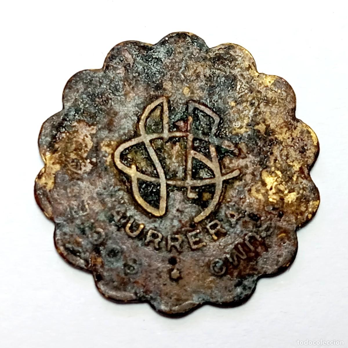 Monedas locales: ⚜️ BBE7 4. Espa&ntilde;a. Aurrera. Sociedad Cooperativa de Consumo. 1 peseta. 2,73 g