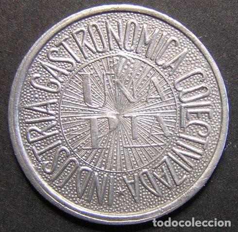 Monedas locales: FICHA DE 1 PESETA - COOPERATIVA GASTRONOMICA COLECTIVIZADA (BARCELONA) - SIN CIRCULAR