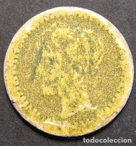 Monedas locales: FICHA DE CART&Oacute;N CON NUMERAL 10 EN REVERSO Y BUSTO DE ALFONSO XIII EN ANVERSO