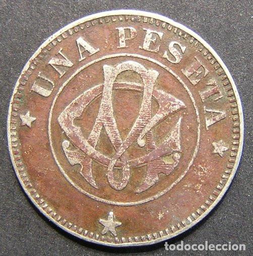 Monedas locales: FICHA DE 1 PESETA - CENTRO ASTURIANO DE MADRID