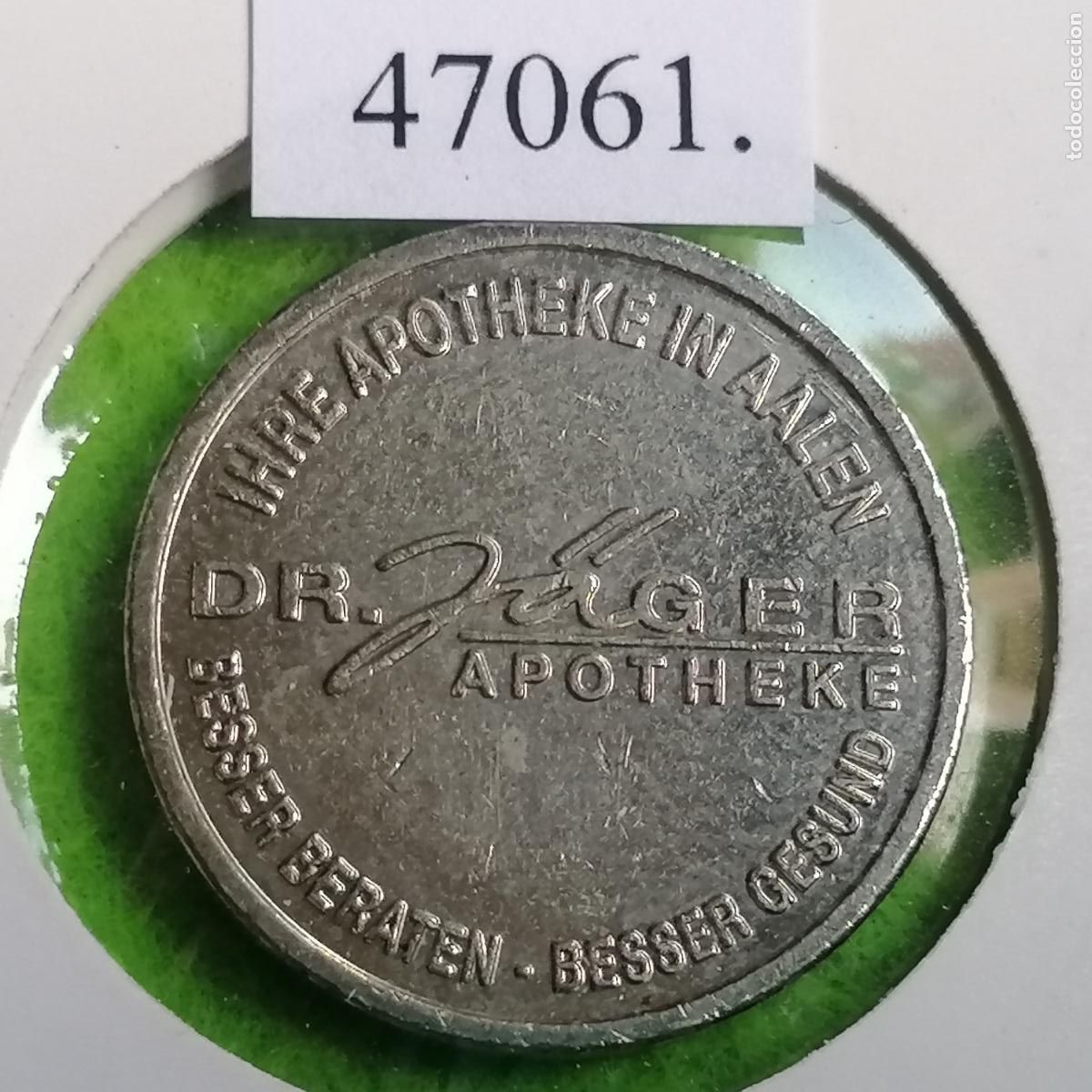 Lokalw&auml;hrung: Ficha Alemania, Aalen, Dr. J&auml;ger, farmacia, apotheke, token, jet&oacute;n