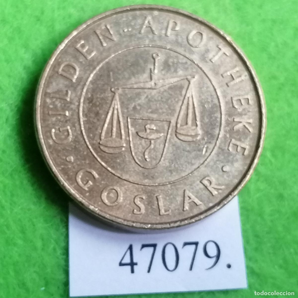 Monedas locales: ficha Alemania, Goslar, Gilden Apotheke, token, jet&oacute;n