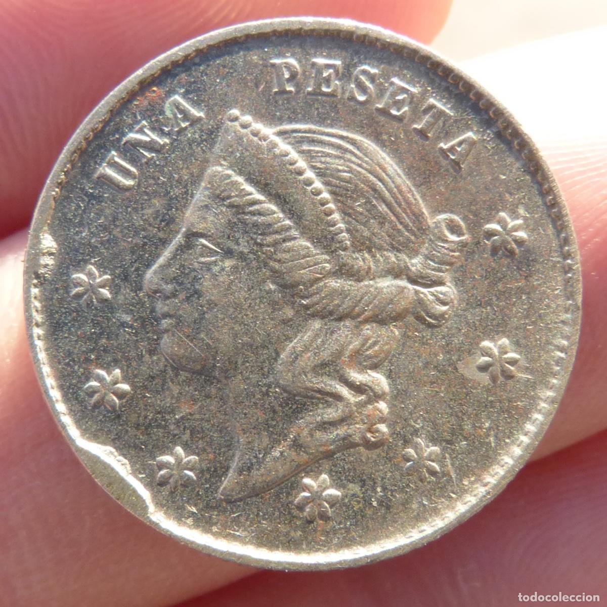 Monedas locales: Antigua ficha de casino 1 peseta , 23mm, 5,28gr.